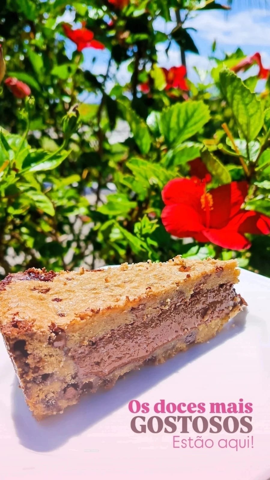 Fatia Torta Cookie de Nutella - Cozinha Encantada